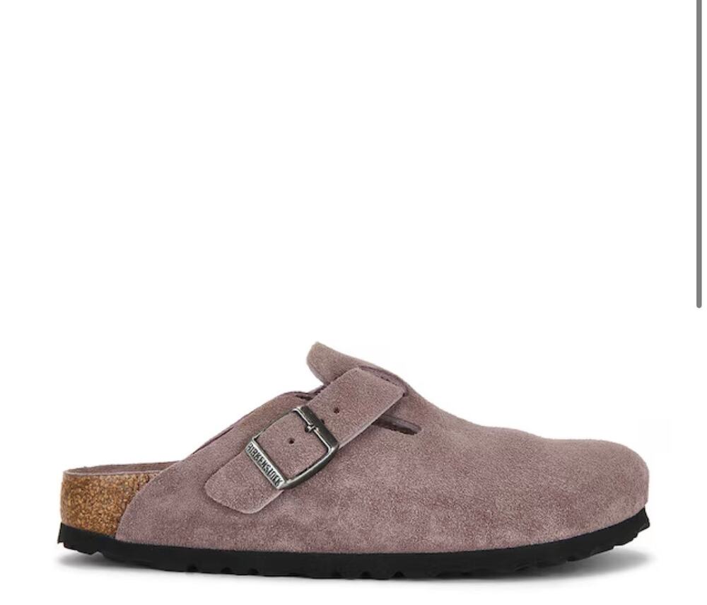 Birkenstock Boston Suede Clogs Taupe Gray Sz 39 GS